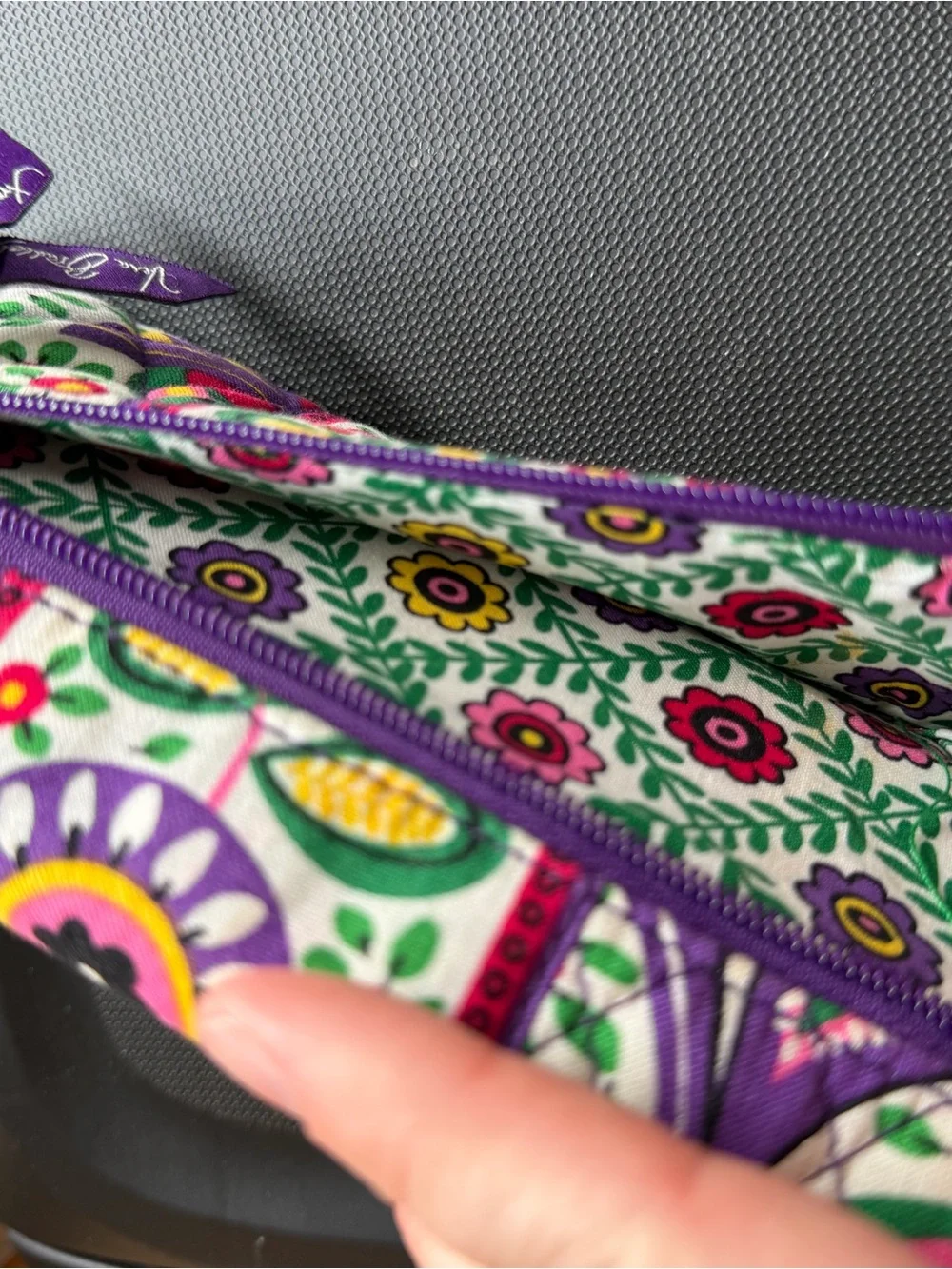 Vera Bradley Floral Patchwork Wallet in Pink, Green, Purple, Yellow - Picture 3 of 5